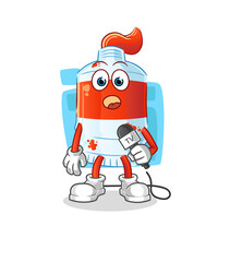 watercolor tube tv reporter cartoon. cartoon mascot vector