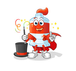 Obraz premium watercolor tube magician illustration. character vector