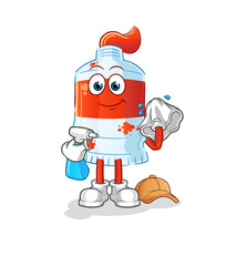 Obraz premium watercolor tube cleaner vector. cartoon character