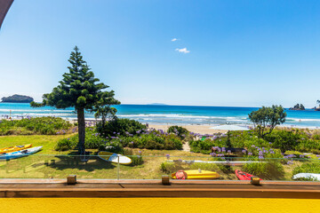 View of Whangamata beach in New Zealand