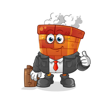 chimney office worker mascot. cartoon vector