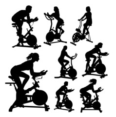 static bicycle sport training silhouette
