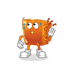 brick eavesdropping vector. cartoon character