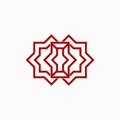 Islamic geometric icon logo vector image