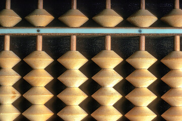 Closeup of wooden abacus 
