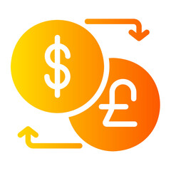 currency exchange gradient icon