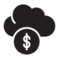 cloud data glyph icon