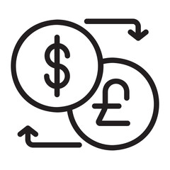 currency exchange line icon