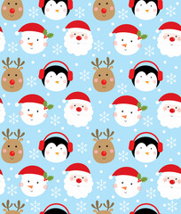 christmas seamless pattern deisgn with cute christmas icon design