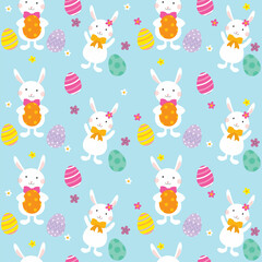 cute easter seamless pattern with bunny design