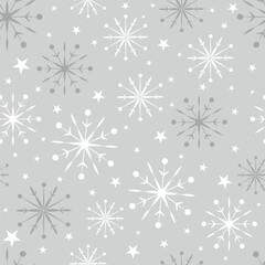 christmas seamless pattern with snowflake design