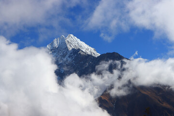 Naklejka na ściany i meble Thamserku mountain lies in the eastern part of the country Nepal.