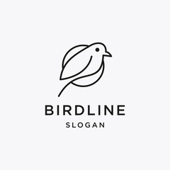 Fototapeta na wymiar bird logo hipster vector line outline monoline art icon