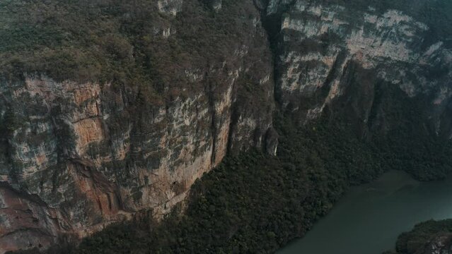 Sumidero Canyon National Park Near Chiapa de Corzo In Chiapas State Of Southern Mexico. Aerial Shot