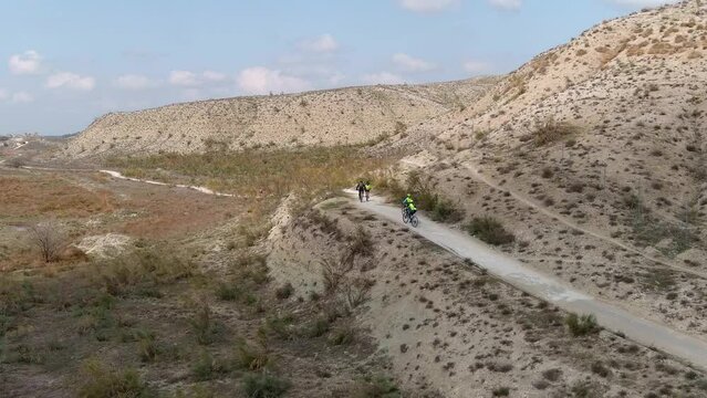 A family on a mountain bike tour