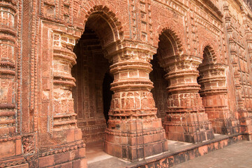 Arches of Shyamroy Temple, made of terracotta, Bishnupur , India