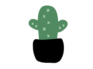 かわいいボタニカル観葉植物／手描きイラスト