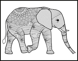 Animal Mandala vector and coloring page