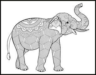 Animal Mandala vector and coloring page