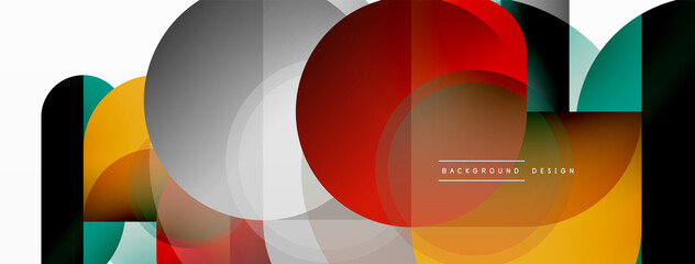 Fototapeta premium Creative geometric wallpaper. Minimal circle triangle and square line abstract background. Vector illustration for wallpaper banner background or landing page