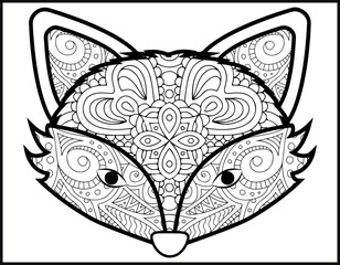 Animal Mandala vector and coloring page