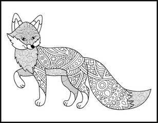 Animal Mandala vector and coloring page