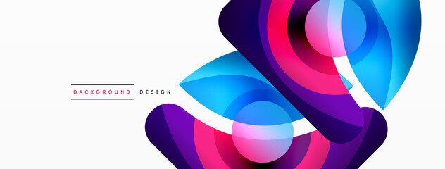 Creative geometric wallpaper. Minimal abstract background. Circle wave and round shapes composition vector illustration for wallpaper banner background or landing page