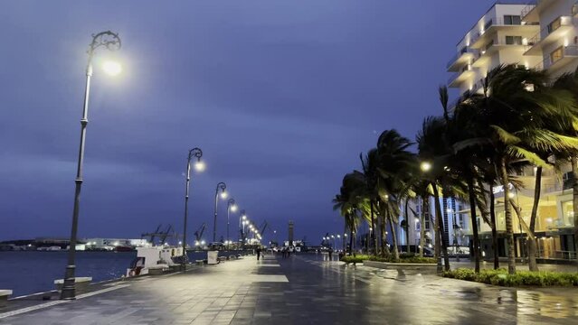 Malecon Puerto de Veracruz at night, visit Mexico