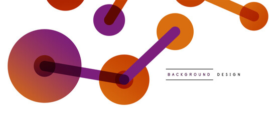 Abstract background. Round dots connected by lines. Trendy techno business template for wallpaper, banner, background or landing