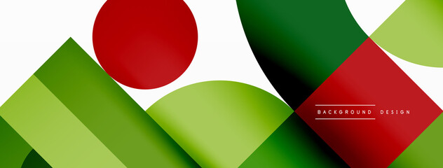 Obraz premium Minimal geometric abstract background. Circle square and triangle design. Trendy techno business template for wallpaper, banner, background or landing