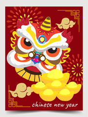 chinese new year cute poster leaflet brochure illustration vector 01