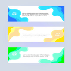 Vektor abstrak desain banner web Template glowing style fresh color.
