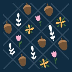Cute Pattern Canary flat floral background