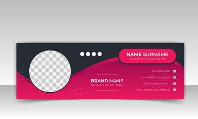 Business trendy email signature templates with an author photo place modern and minimal layout, Professional awesome unique Corporate custom beautiful personal Office Email signature design template
