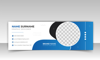 Business trendy email signature templates with an author photo place modern and minimal layout, Professional awesome unique Corporate custom beautiful personal Office Email signature design template
