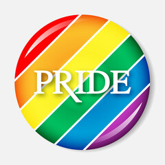 LGBTQ Pride Month. Vector illustration. LGBT event pin button icon design.