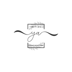 Initial Letter YA Signature Handwriting Template Logo Vector