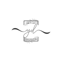 Initial Letter YD Signature Handwriting Template Logo Vector