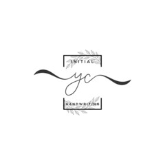 Initial Letter YC Signature Handwriting Template Logo Vector