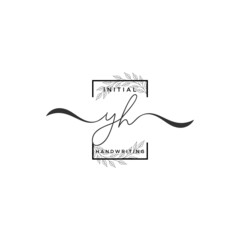 Initial Letter YH Signature Handwriting Template Logo Vector