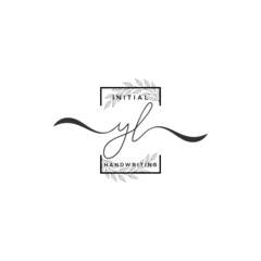 Initial Letter YL Signature Handwriting Template Logo Vector