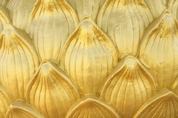 Lotus petals flower stucco wall abstract for gold background