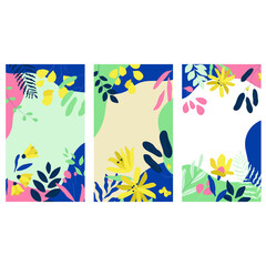 Fototapeta na wymiar floral background templates colorful classic flat handdrawn