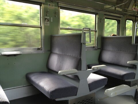 Empty Train Seats Gunma Japan