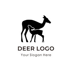 Deer logo design vector silhouette isolated