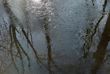 538-72 Ice and Reflection Patterns on Spring Creek