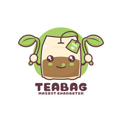 vector tea bag cartoon mascot, suitable for, logos, prints, stickers, etc
