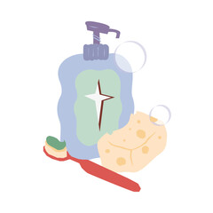 Shower tools vector illustration in flat color design
