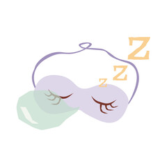 Sleep mask vector illustration in flat color design
