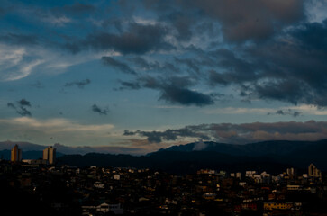 time clouds over the city